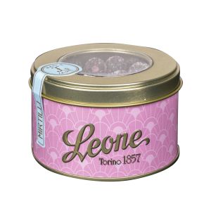 Mustikkahyytelökarkit pyöreässä metallirasia (Leone, Italia) 150 g
