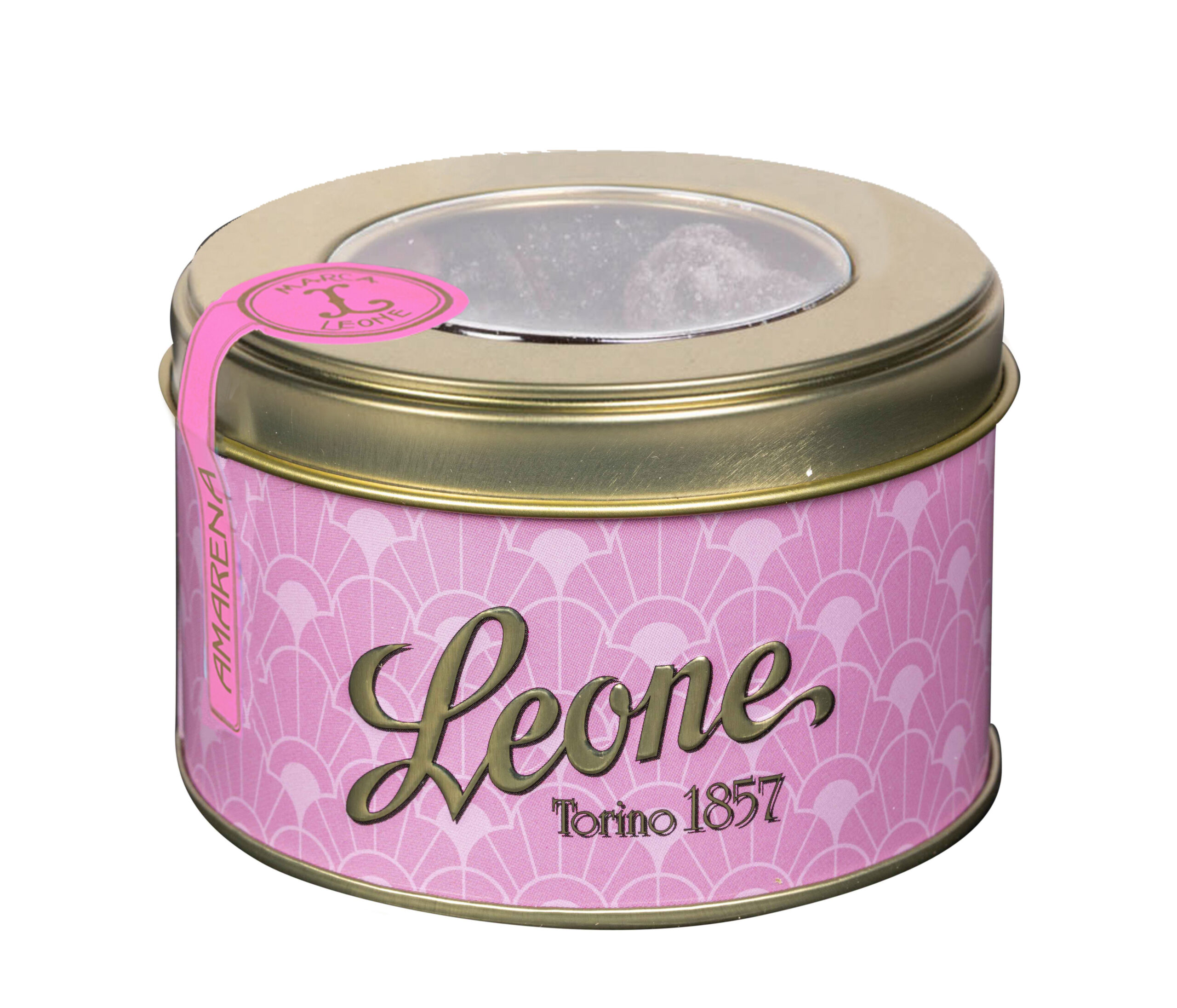Happokirsihyytelökarkit pyöreässä metallirasia (Leone, Italia) 150 g