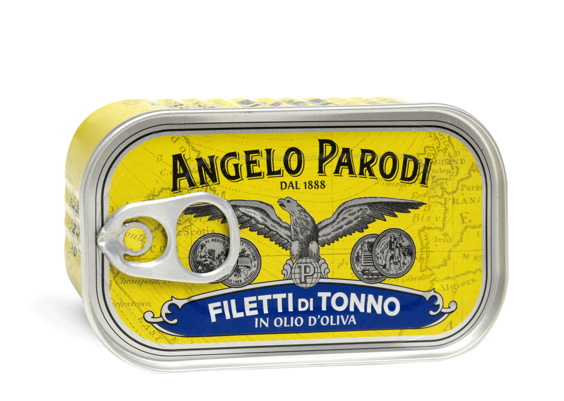 Tonnikalafilee oliiviöljyssä, metallinen rasia (Angelo Parodi) 125 g