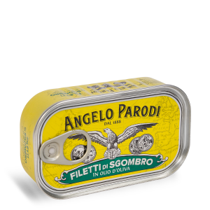 Makrillifilee oliiviöljyssä, metallinen rasia (Angelo Parodi) 125 g