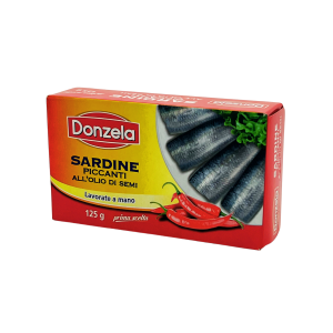 Sardiinit Donzela, auringonkukkaöljyssä, mausteiset 125 g